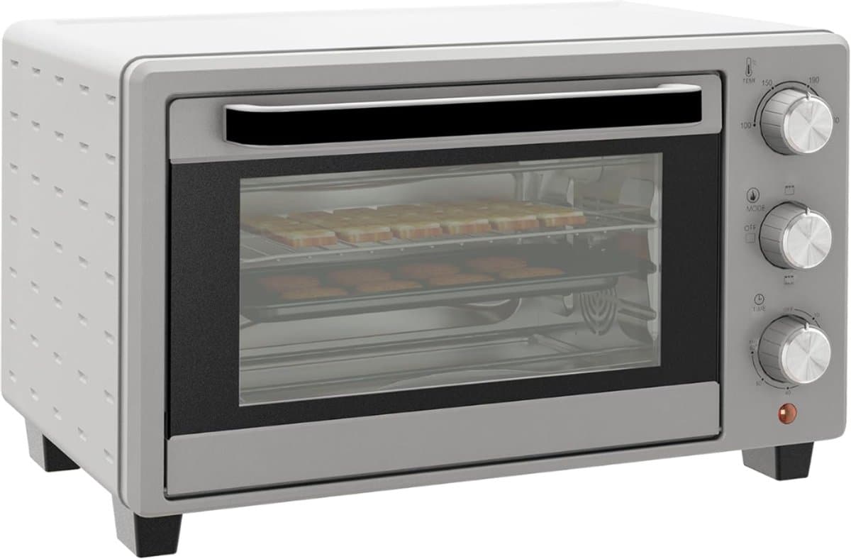 DYNA® Stoomoven - Stoomoven Kookboek - Stoomoven Ontkalker - Zilver - 39cm x 46cm x 29cm