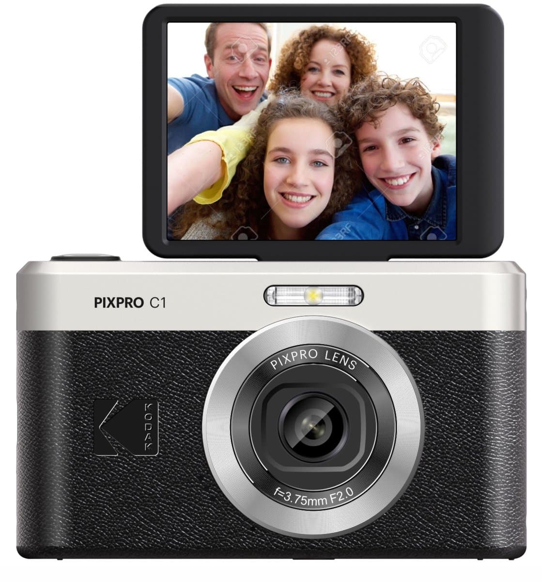 Kodak C1 compact camera - kantelbaar scherm - zwart