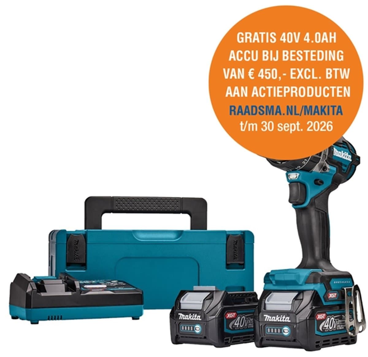Makita HP002GD201 Accu klop-/schroefboormachine XGT 40V Max 2.5Ah in Mbox