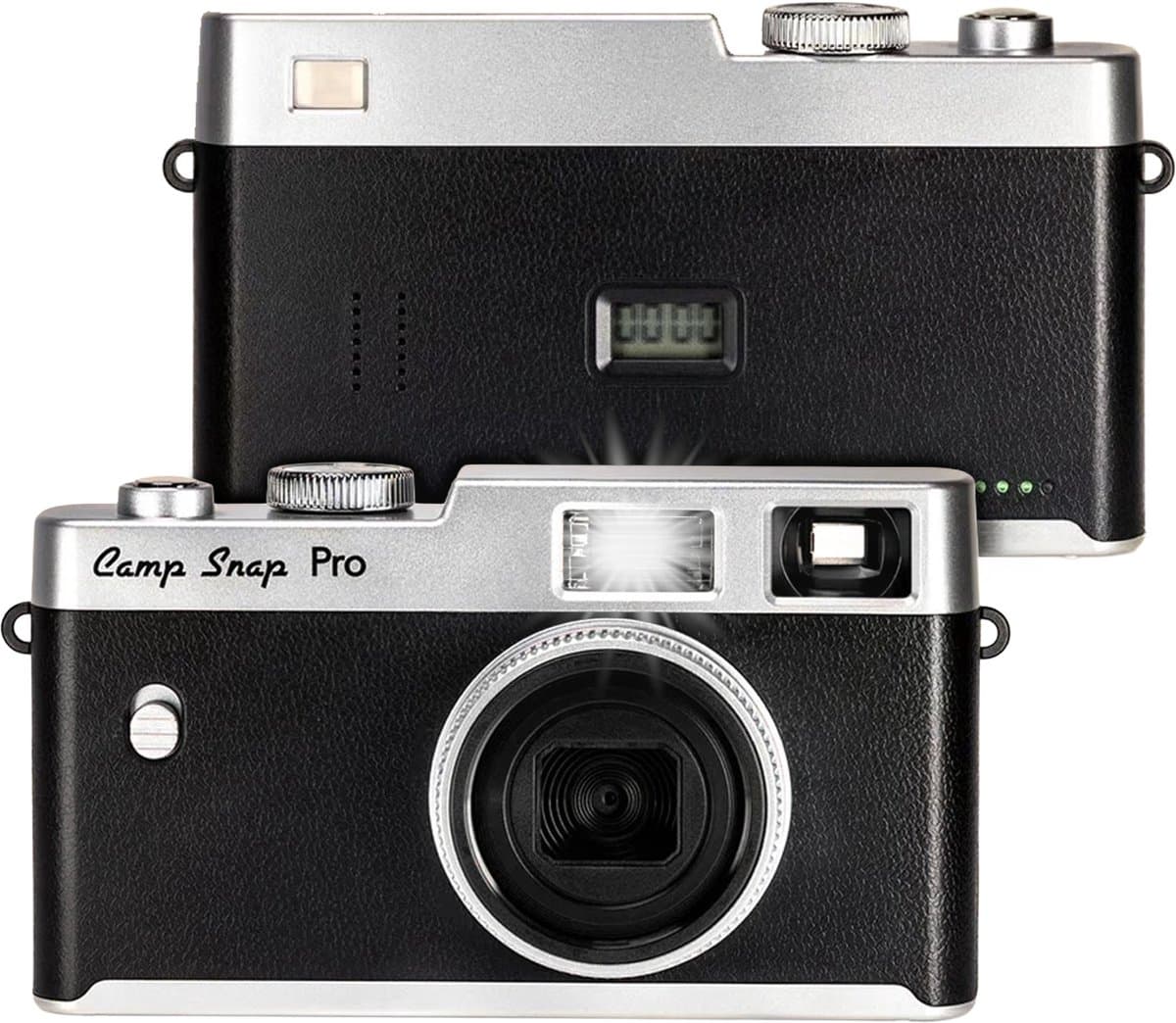 Campsnap Pro Digitale Camera - Schermvrije Retro Fotocamera - 16 Megapixel - 4 Ingebouwde Filters - 500 foto's - Minimalistisch Vintage Design - Met Xenon Flits - Oplaadbaar - 4GB - Zwart
