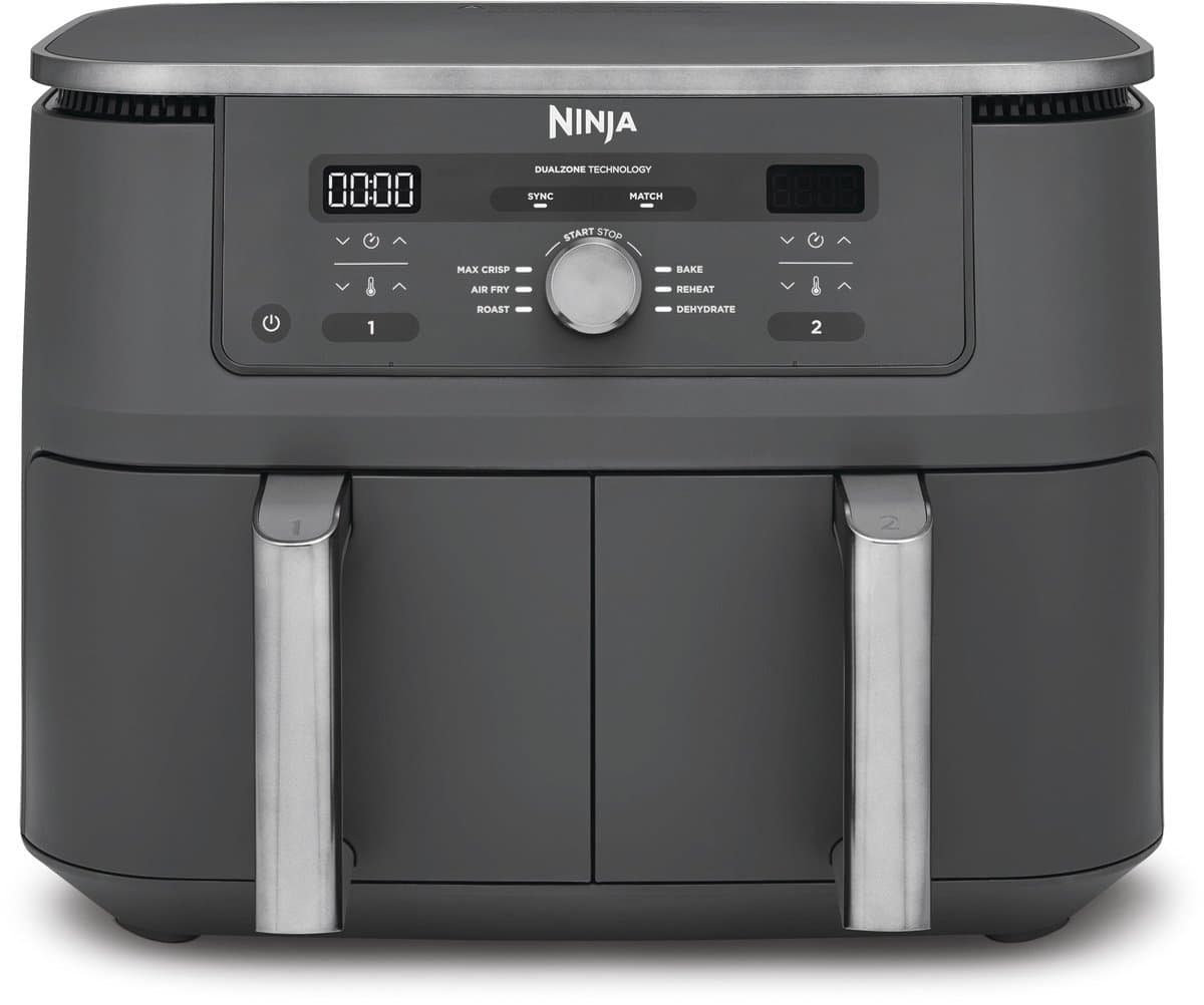 Ninja Dubbele Airfryer XXL - 9.5 L - Nieuw 2026 Model - 40 tot 240 Graden - 2470 W Vermogen - Dual Zone Technologie - DZ400EU