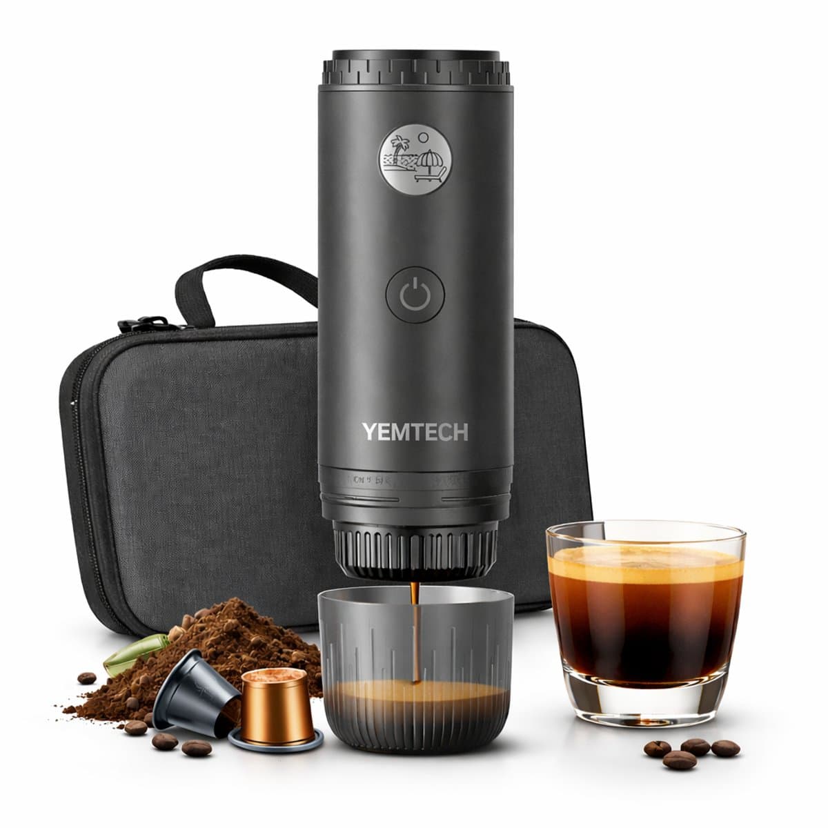 Yemtech® Draagbare Elektrische Espressomachine - Draagbare Espresso machine - Ruim 100 ml - Mini Reis Espressomachine - Mini Koffiemachine – Oplaadbaar 7800mAh – Voor Camping, Auto & Reizen