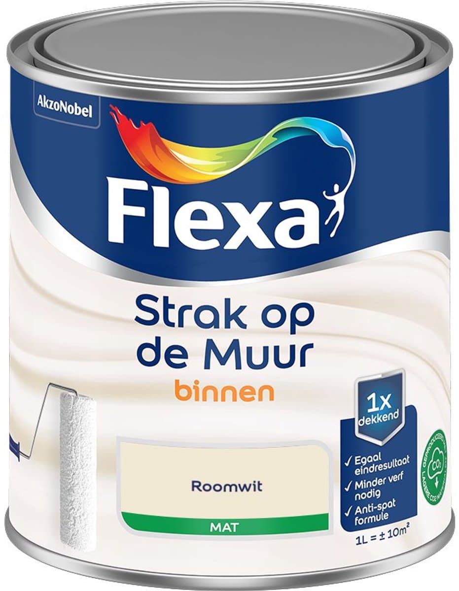 Flexa - Strak Op De Muur Binnen Mat - Roomwit - Mengverf - 1 L