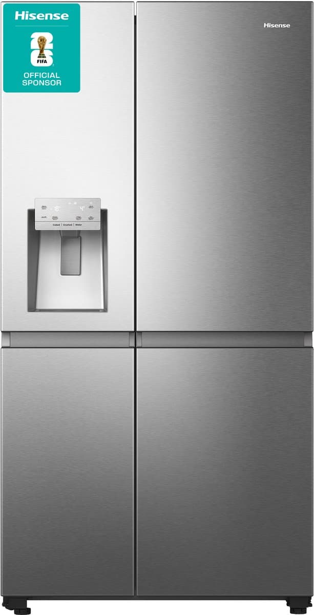 Hisense RS818N4TIC - Amerikaanse koelkast - Energielabel C - Water- & ijsdispenser - Metal Cooling - No Frost - RVS - Multi-Air Flow - Fast Freeze - 35dB (A) - Inverter Compressor - 632 Liter