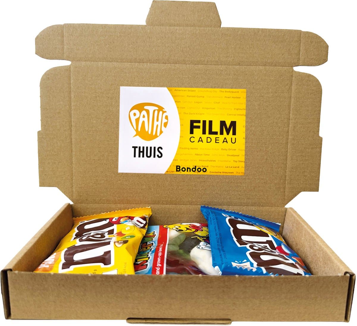 Filmpakket Small - Pathé Thuis - Cadeaupakket met film voucher - Zakelijk bestellen - Verjaardag - Beterschap - Sinterklaas - Kerstpakket - Brievenbus