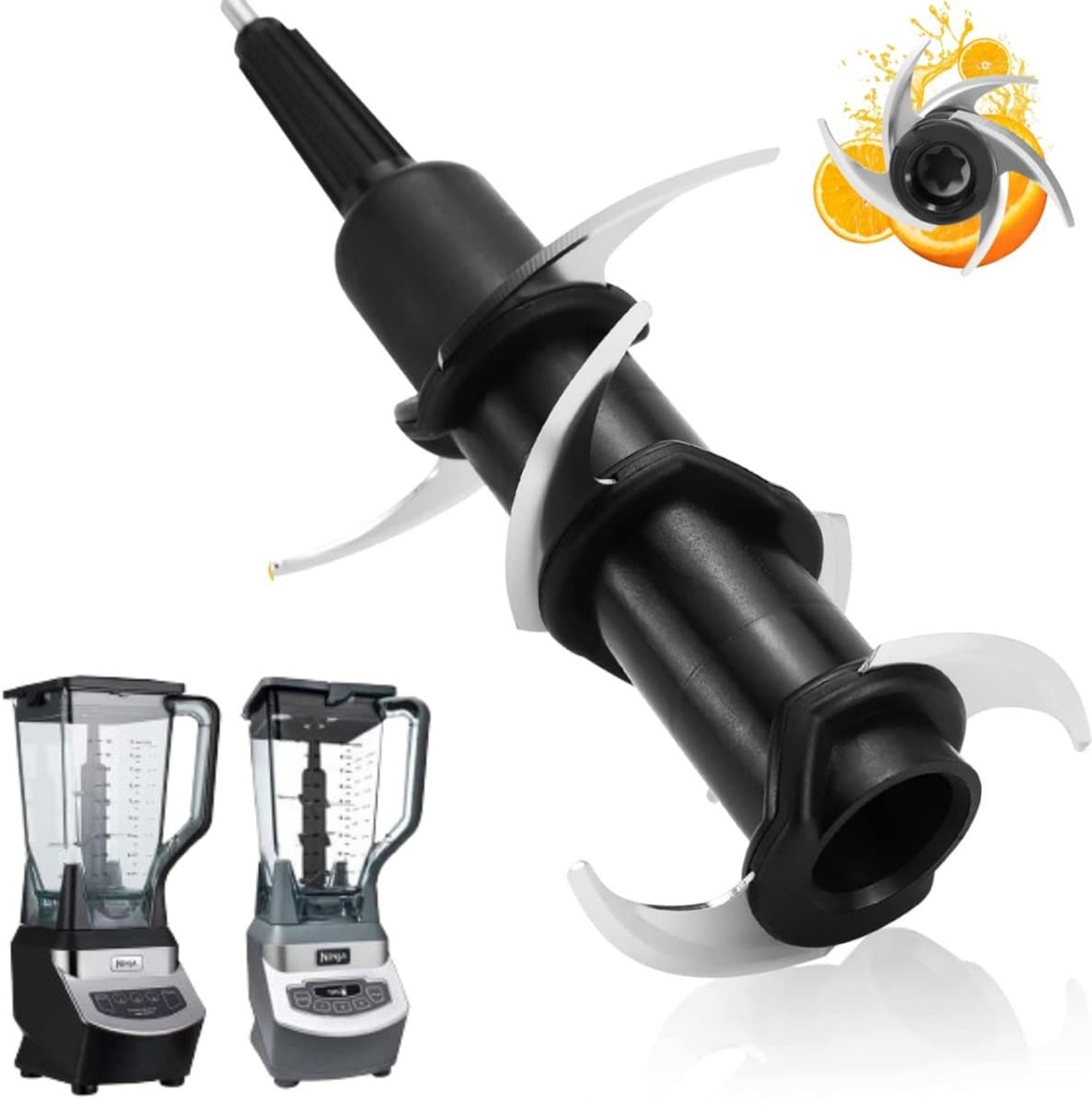1 stuk - Blender 6-blads vervangingsset - Blender vervangend gestapeld mes - Gestapeld 6-blads vervanging - Zwart - Compatibel met Ninja Professional Blender-modellen BL500 BL660 BL700 BL740 NJ600C - Voor 72 oz Ninja Blenders