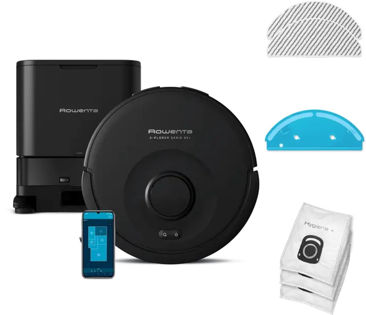 Rowenta X-Plorer Serie 85+ RR87D5 - Robotstofzuiger - Met Dweilfunctie - Inclusief Extra Accessoires - Geschikt voor Alle Vloertypes - Automatisch leegstation