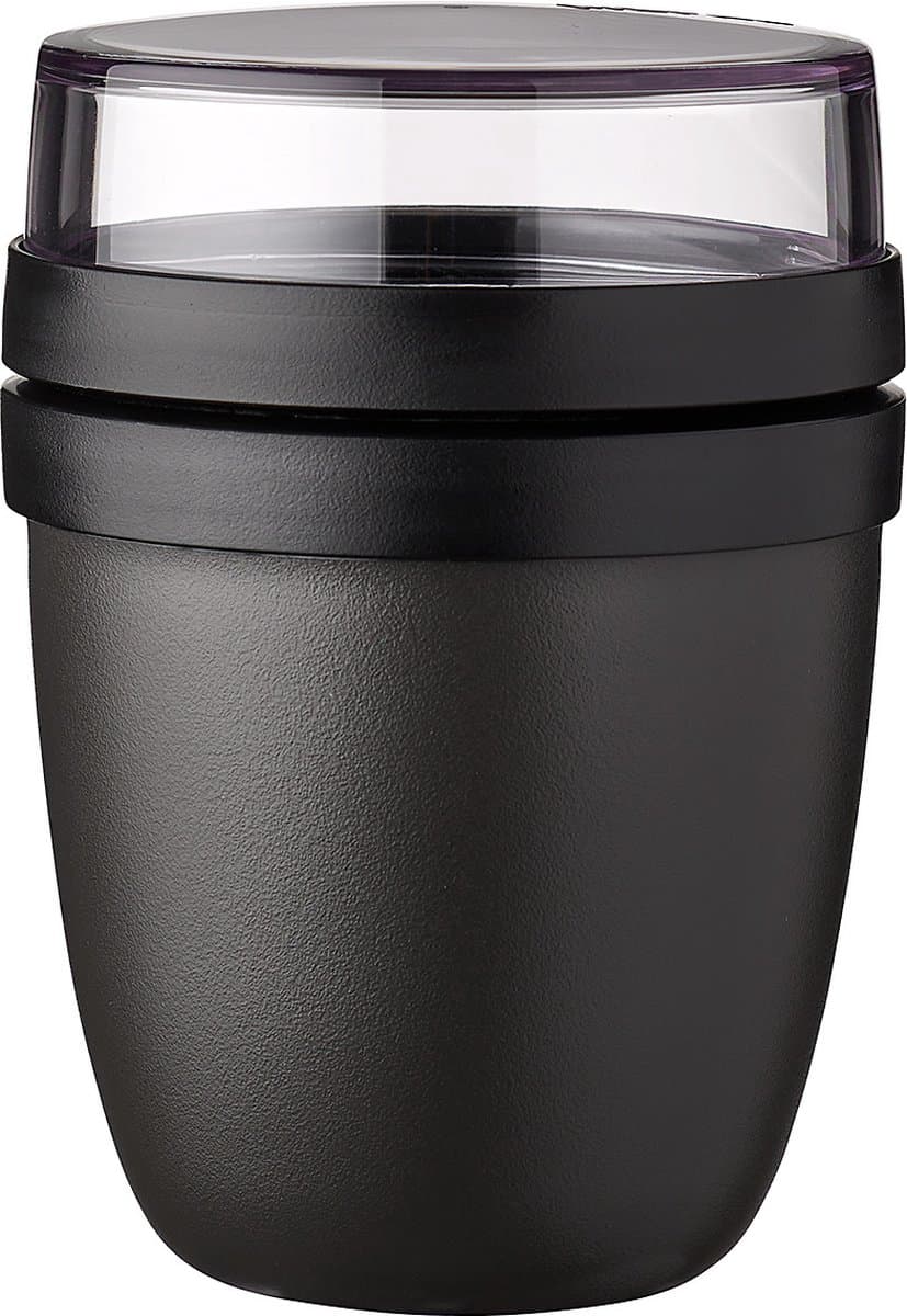 Mepal Lunchpot mini Ellipse - 300 ml - Yoghurt en Muesli beker to go - Geschikt voor vriezer. magnetron en vaatwasser - Nordic black
