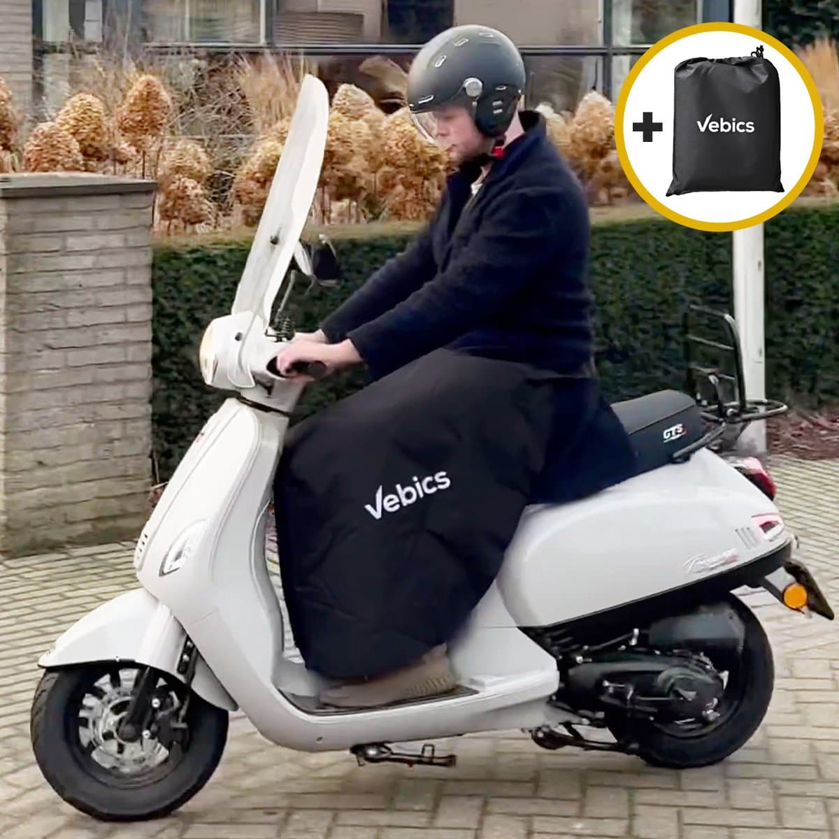 Vebics Beenkleed Scooter - Universeel - Beenkleed - Waterdicht & Winddicht - Beenkleed scooter Universeel - Beenkleed scootmobiel - Beenwarmer scooter - Beendeken scooter - Beenhoes scooter - Incl opbergtas