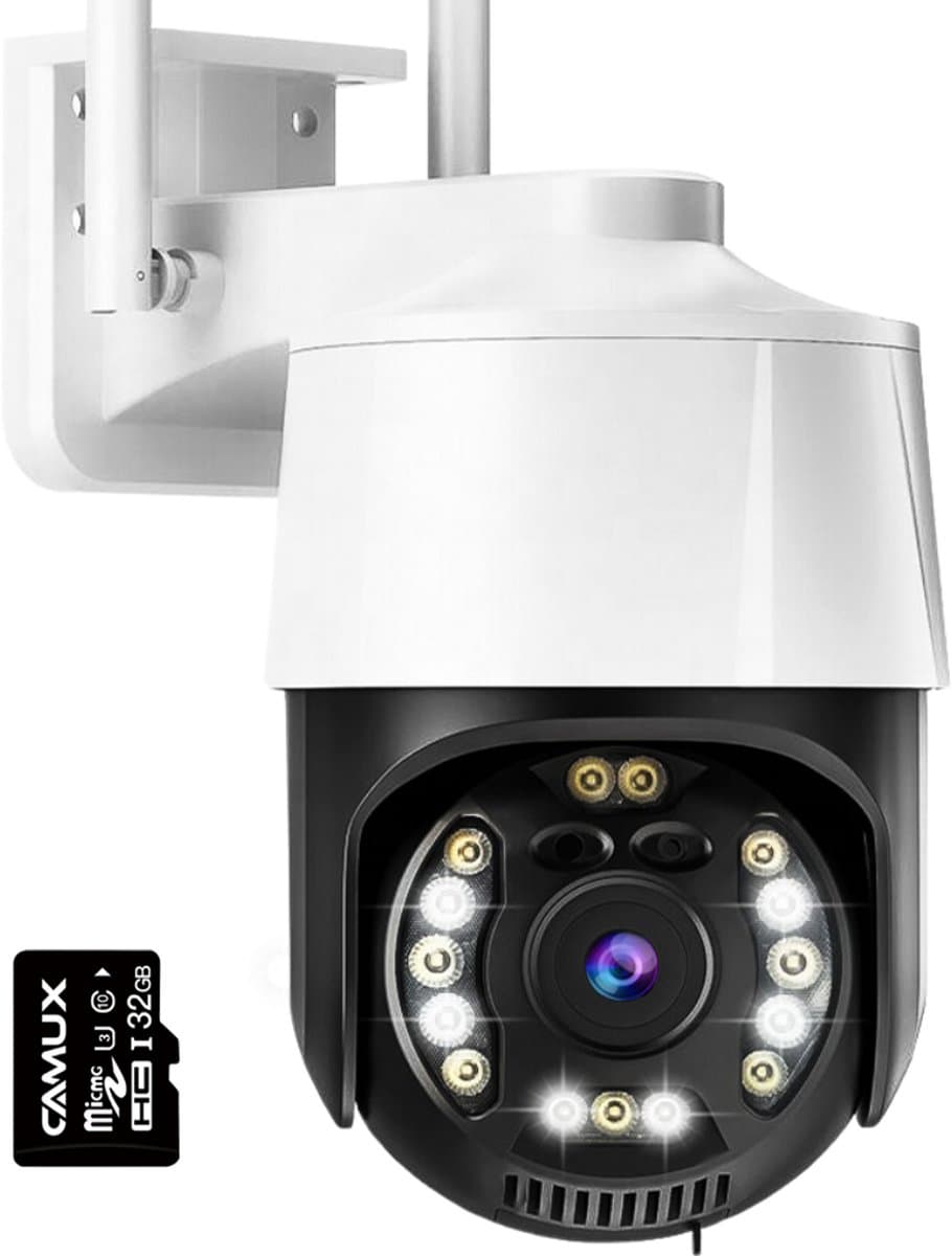 Camux Cam-VisionX Beveiligingscamera Buiten IP66 - 3MP 2K Camera - Buitencamera met Nachtzicht - Wifi met App - Security Camera