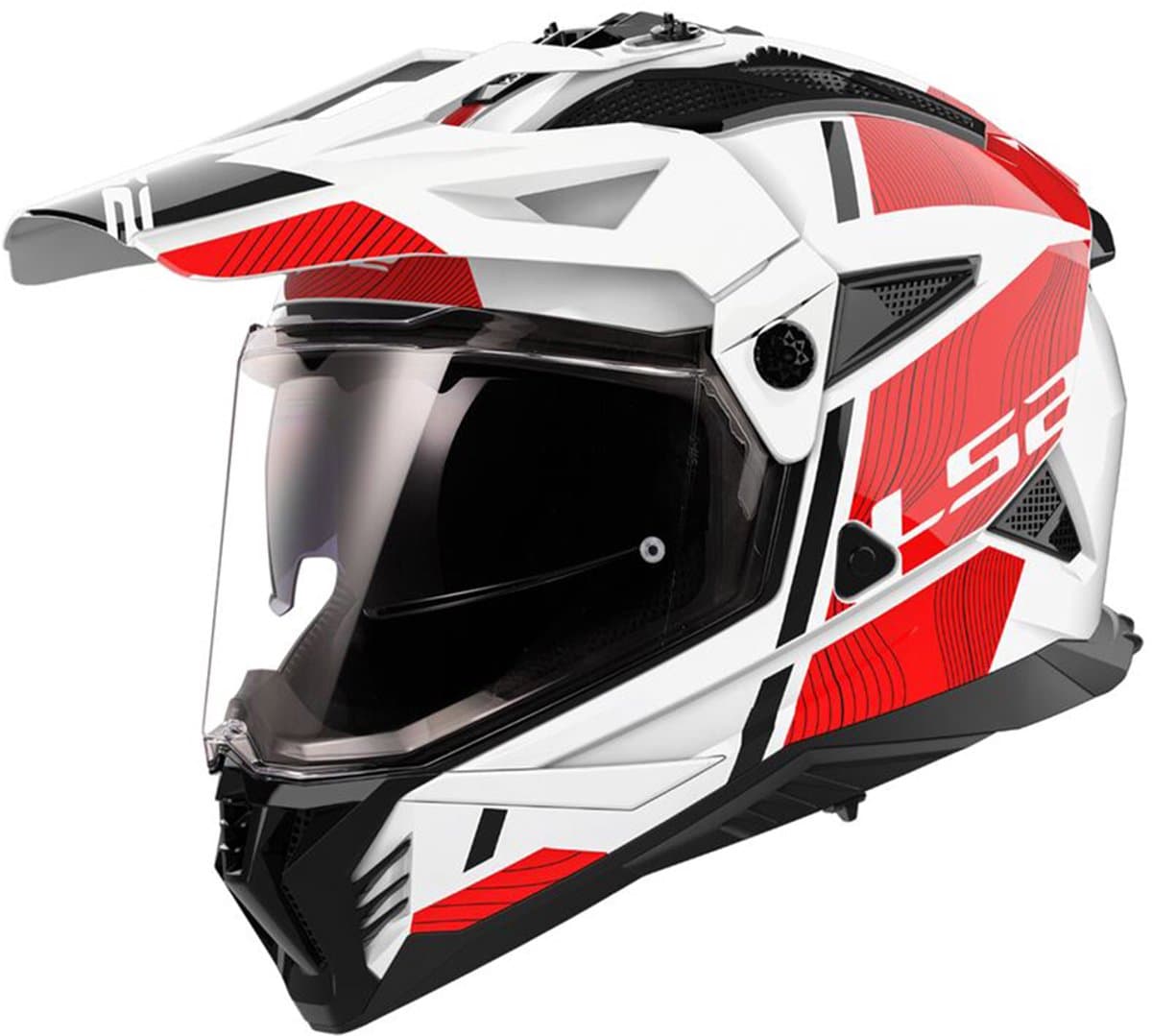 LS2 MX702 Pioneer II Hill Wit Rood Adventure Helm - Maat XL - Helm