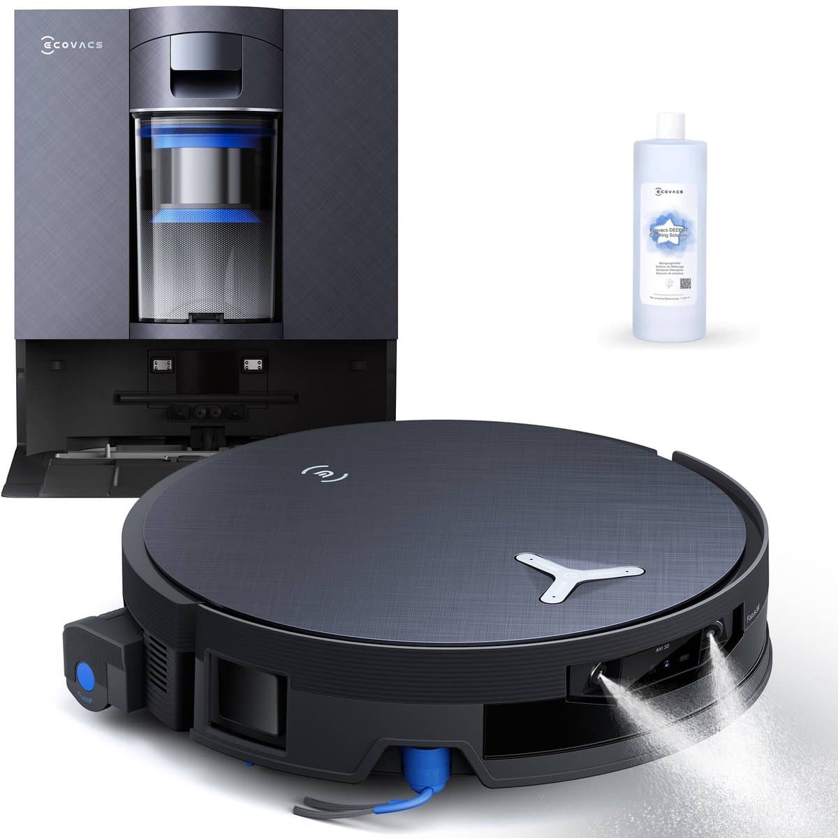 ECOVACS DEEBOT X12 OmniCyclone Robotstofzuiger – FocusJet 46.000 Pa vlekbehandeling – Herbruikbare stofbak – PowerBoost snelladen– 22.000 Pa zuigkracht – OZMO Roller 3.0 – ZeroTangle 4.0 – AIVI 3D 4.0 – 75°C heet water – 1.000 m²