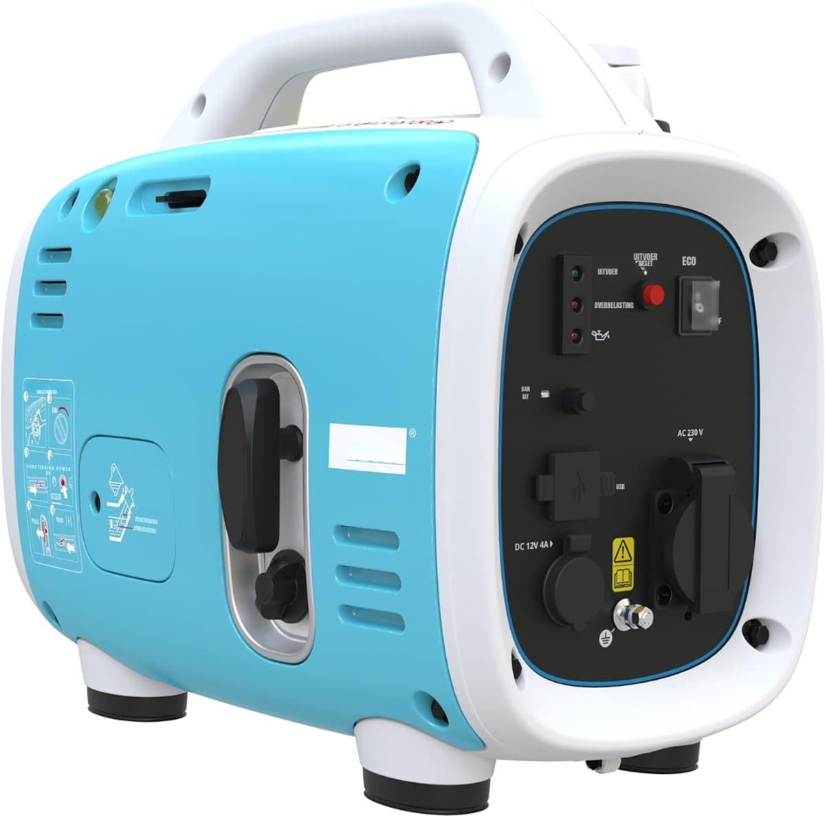 YOR® Stroomgenerator - Benzinegenerator - Noodstroomgenerator - Tankinhoud 2,1 Liter - 10,1 KG- Blauw- 40cm x 24cm x 55cm