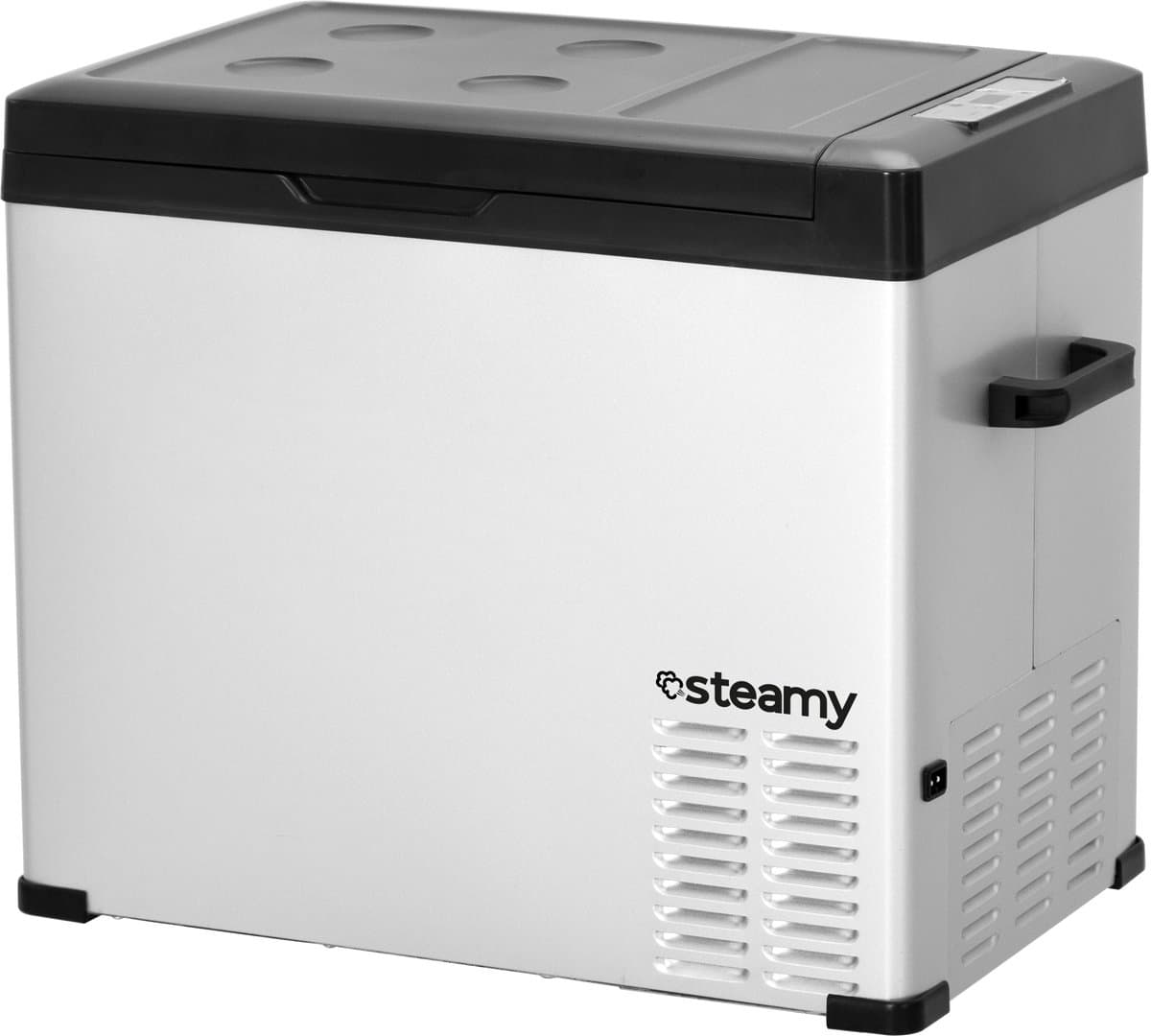 Steamy-E Single Zone Elektrische Compressor Koelbox - Single Zone - 44 liter - 12V en 230V - voor auto en camping - Zilver