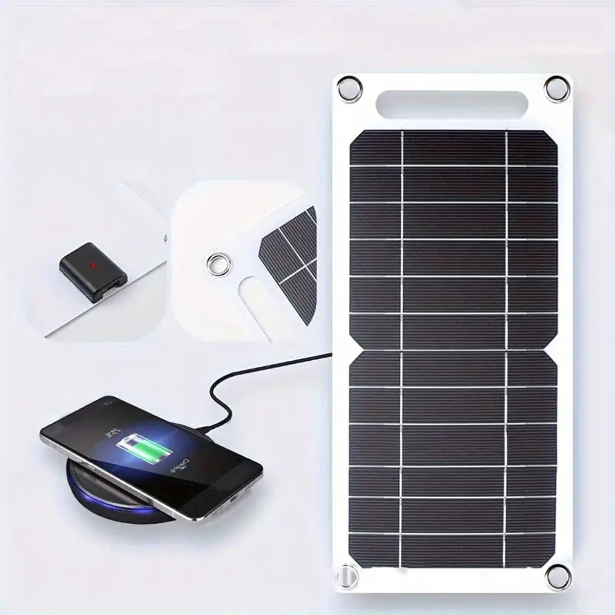 K&R Ventures® Draagbaar Zonnepaneel – Waterdichte Solar Oplader met USB – Voor Telefoons, Tablets & Powerbanks – Draagbare Zonne-Energie Oplader – Ideaal voor Kamperen, Reizen & Thuisgebruik