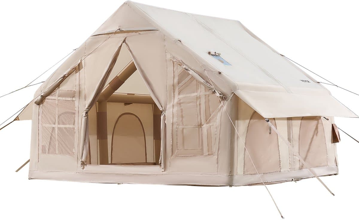 VEVOR Opblaasbare Kampeertent 4-6 Persoons Glamping Tent met Pomp 3x3x2.3m