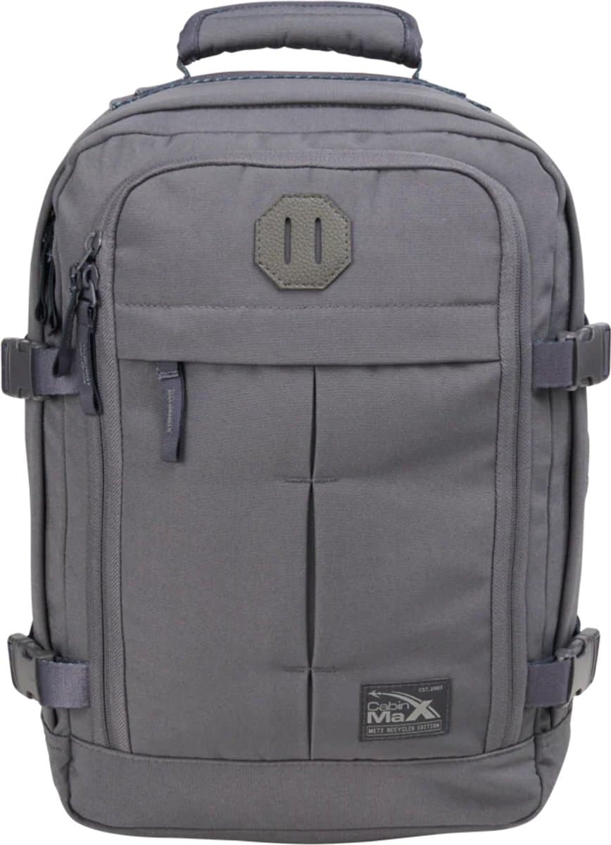 CabinMax Metz Reistas – Handbagage 24L Ryanair / Wizz Air – Rugzak Transavia – Schooltas - 40x30x20 cm – Compact Backpack – Lichtgewicht – Magma Grey
