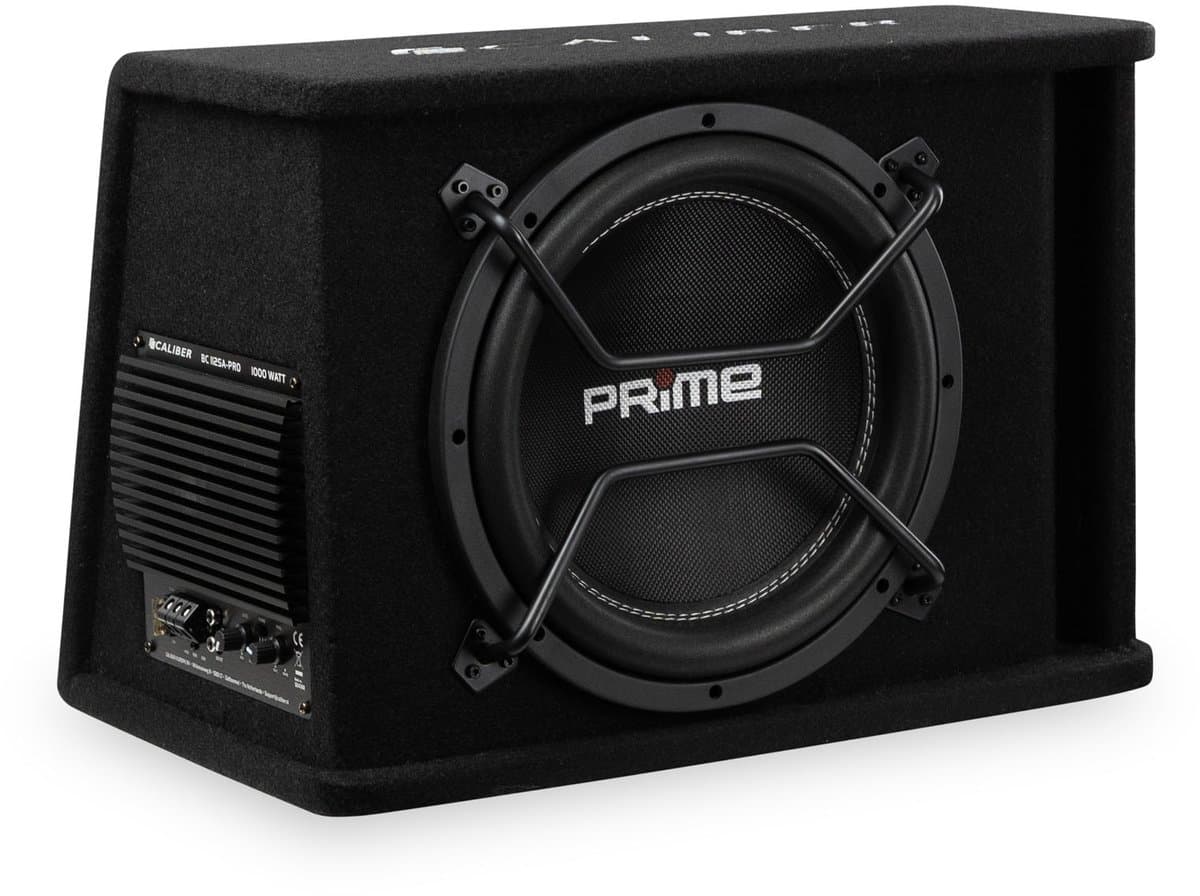 Caliber Subwoofer Auto - Subwoofer Auto met Versterker - 1000 Watt Piekvermogen - 12 Inch Auto Subwoofer - 25 tot 3800 Hz