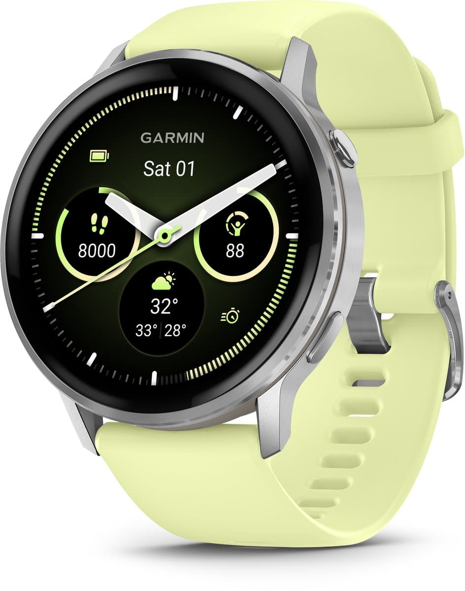 Garmin Venu 4 - Multisport smartwach - 45 mm - AMOLED - Zilverkleurig/citroen