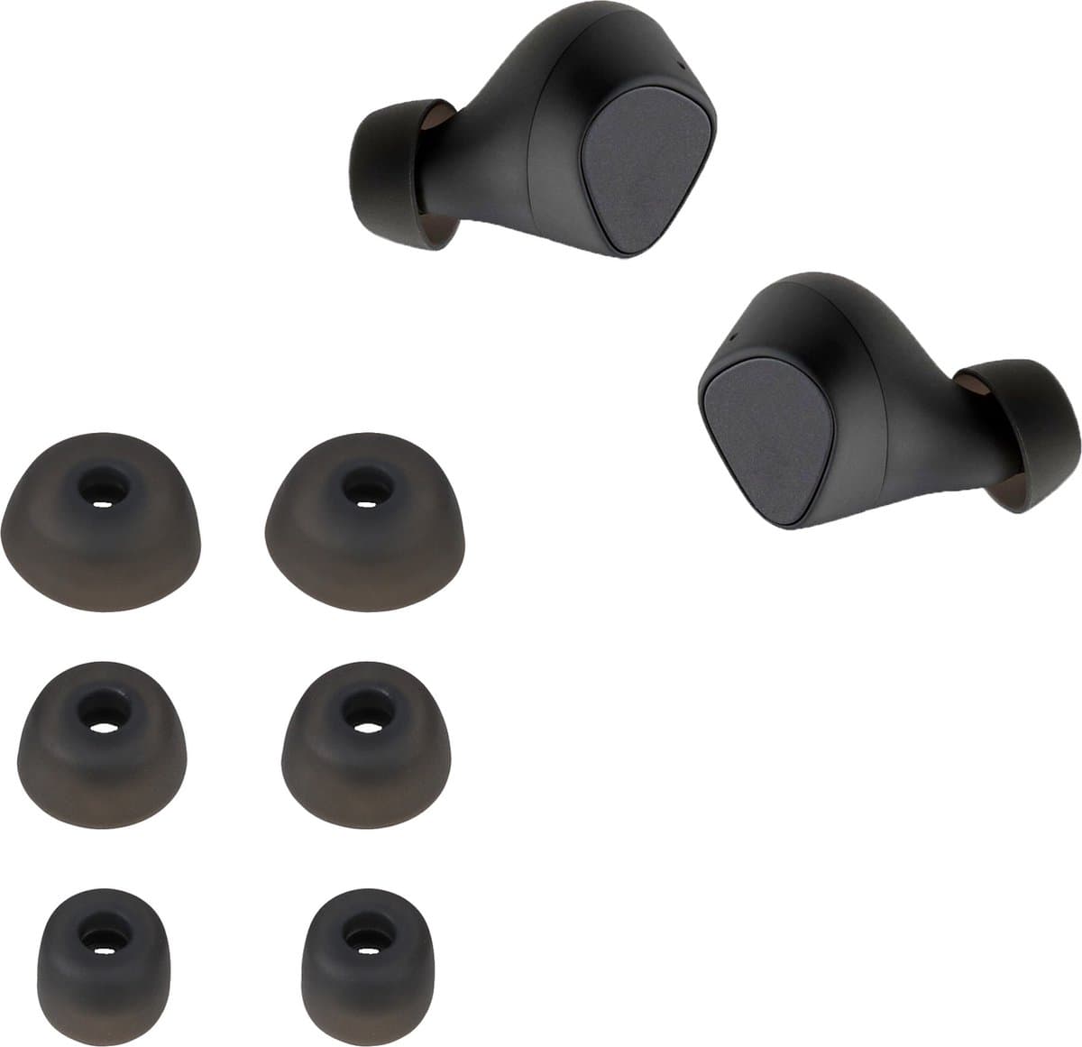kwmobile 6x cover voor in-ear oortjes geschikt voor Jabra Elite 3 - Vervangende oordopjes van siliconen in zwart - 3 maten