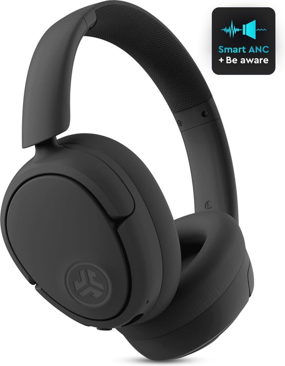 JLab Jbuds Lux ANC Draadloze Koptelefoon Bluetooth - Active Noise Cancelling Over Ear Hoofdtelefoon - 70 uur Batterijduur - Be Aware Audio - Multipoint - Aanpasbare Equalizer - Inklapbaar - Zwart