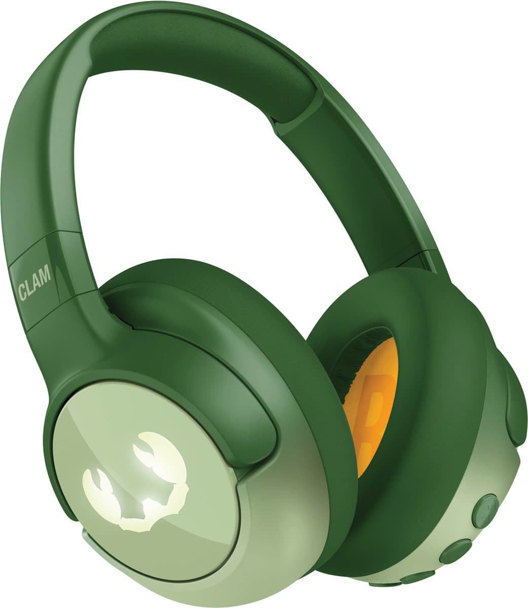 Fresh 'n Rebel Clam Junior - Koptelefoon kind - Kinder koptelefoon met Noise Cancelling - Draadloos (Bluetooth) & Bedraad – Inclusief Aux kabel (1m) - Lucky Lizard