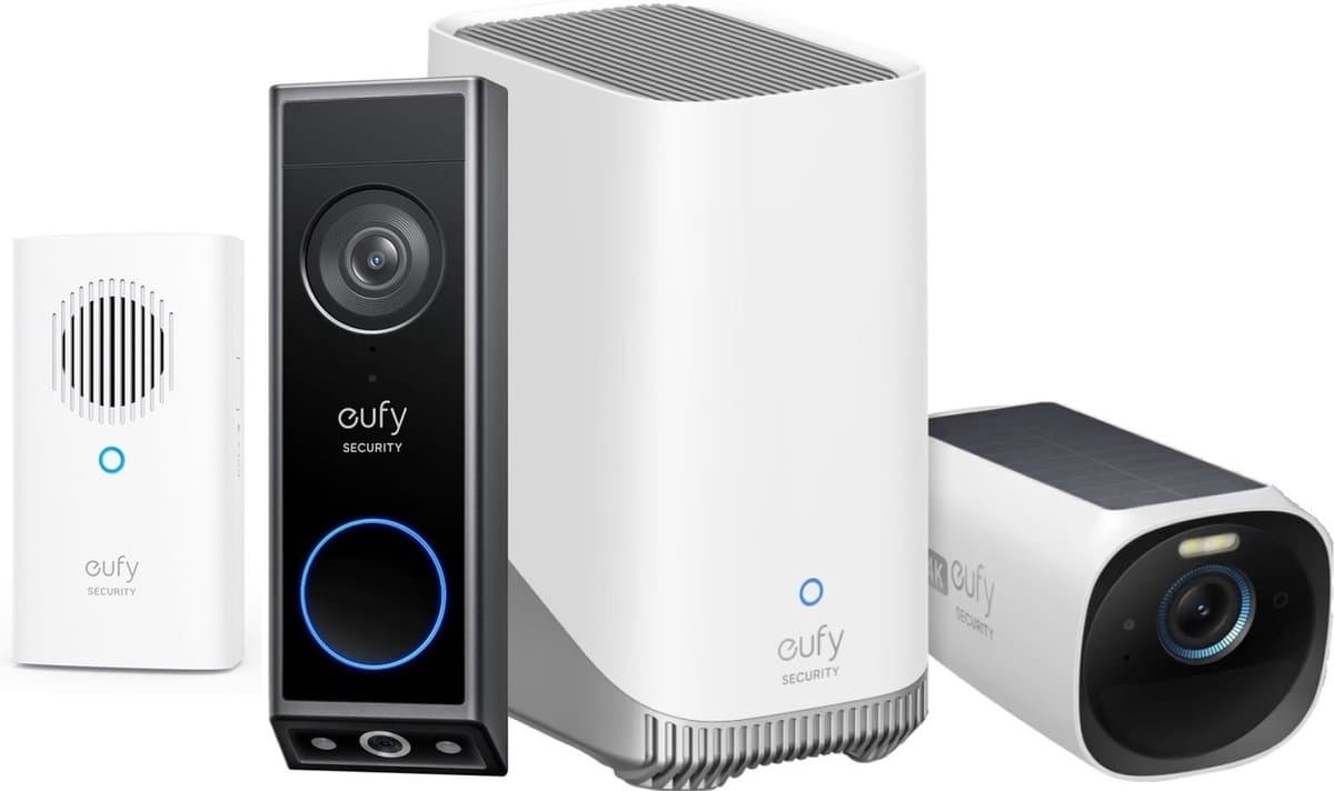 eufy Security E340 Video Doorbell met chime + HomeBase 3 S380 + eufyCam 3 - Bundelvoordeel