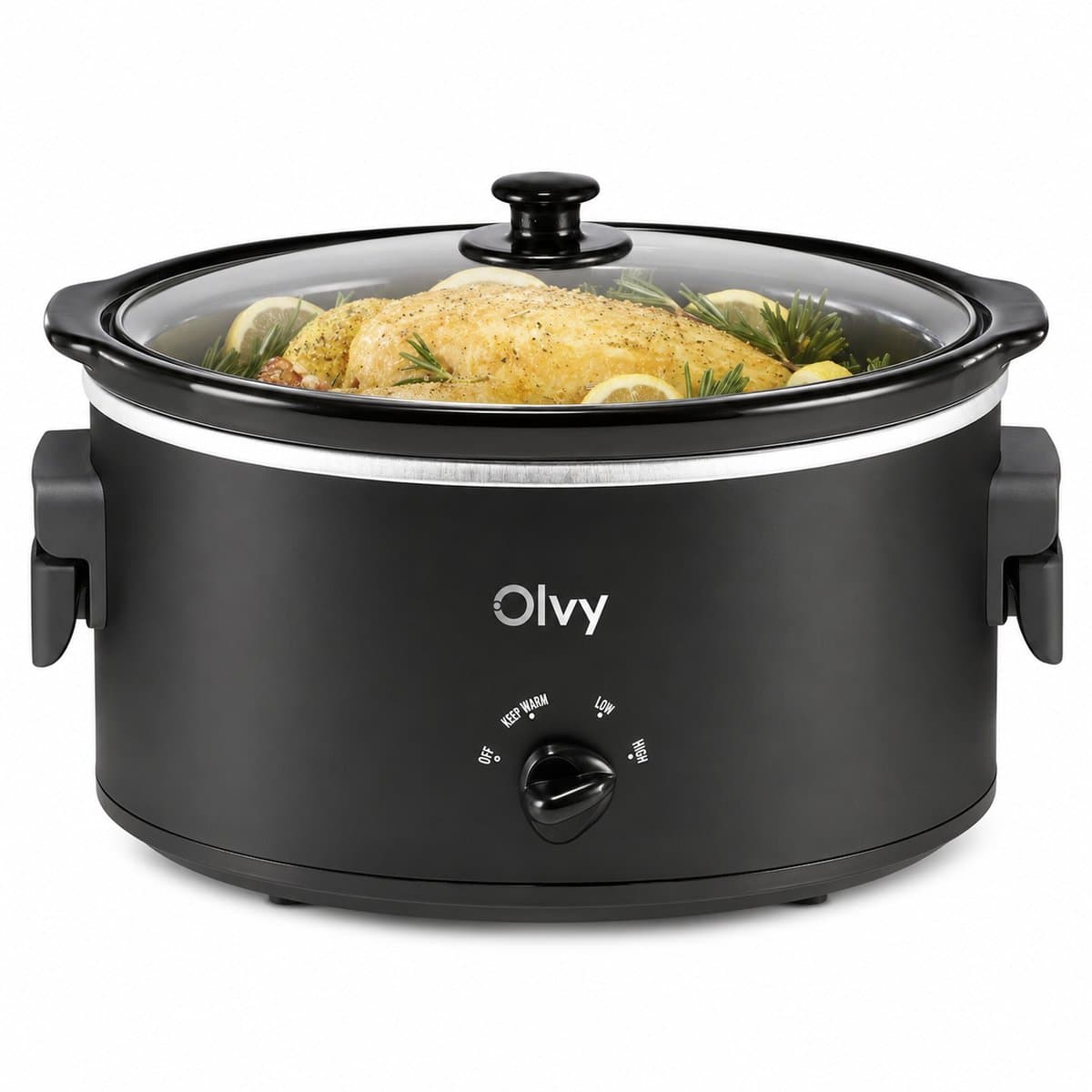 Olvy Slowcooker - Incl. Slowcooker e-kookboek - PFAS-Vrij - 6 Liter - Keramische binnenpan - Warmhoudfunctie