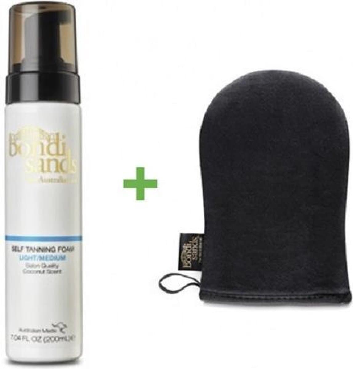 Bondi Sands Self Tanning Foam Light-Medium & Application Mitt Promopakket - Zelfbruiner verrijkt met aloë vera - Heerlijke kokos-geur