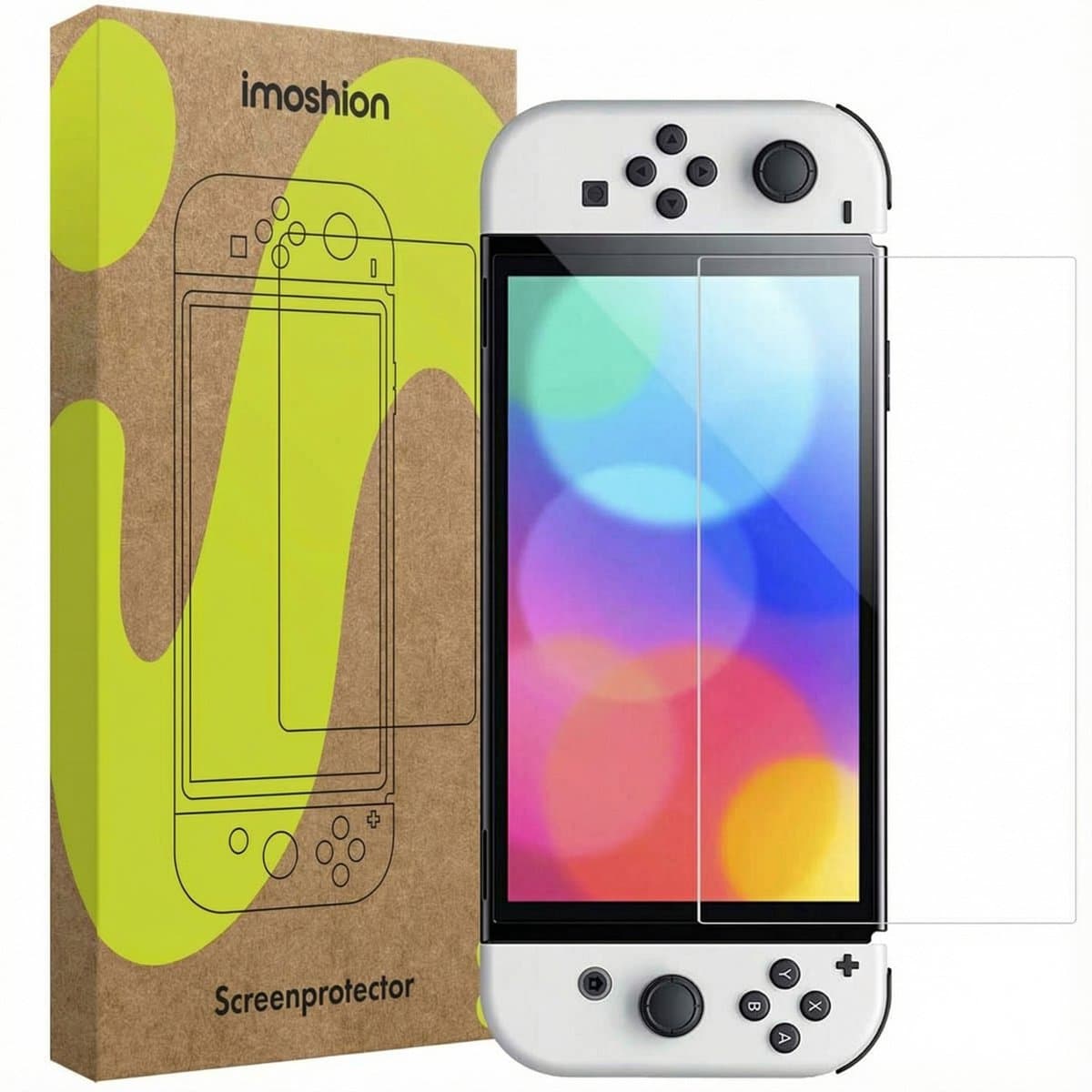 imoshion Screenprotector geschikt voor Nintendo Switch OLED - Gehard Glas, Anti Vingerafdruk Coating, Krasbestendig en UV Werend - Accessoires