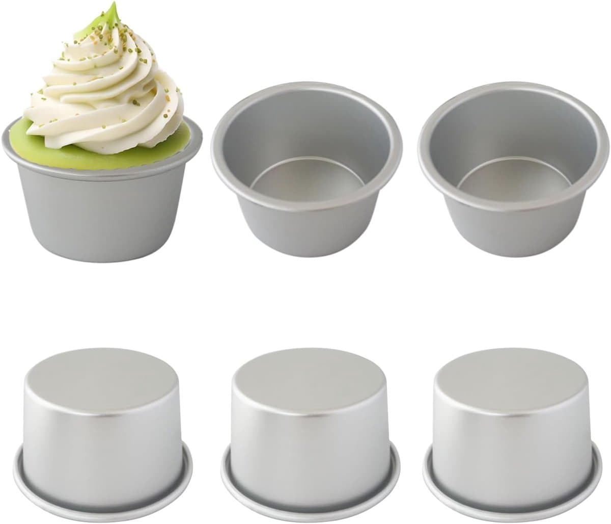 6 stuks - Puddingmallen - Timbaalvorm - Bakvorm - Taartvorm - Cakevorm - Popovervormen - Muffinvorm - bakgerei - voor eiertaartjes, pudding, cupcakes, hartige taarten - 9.5*7.3*5.1 cm - zilver