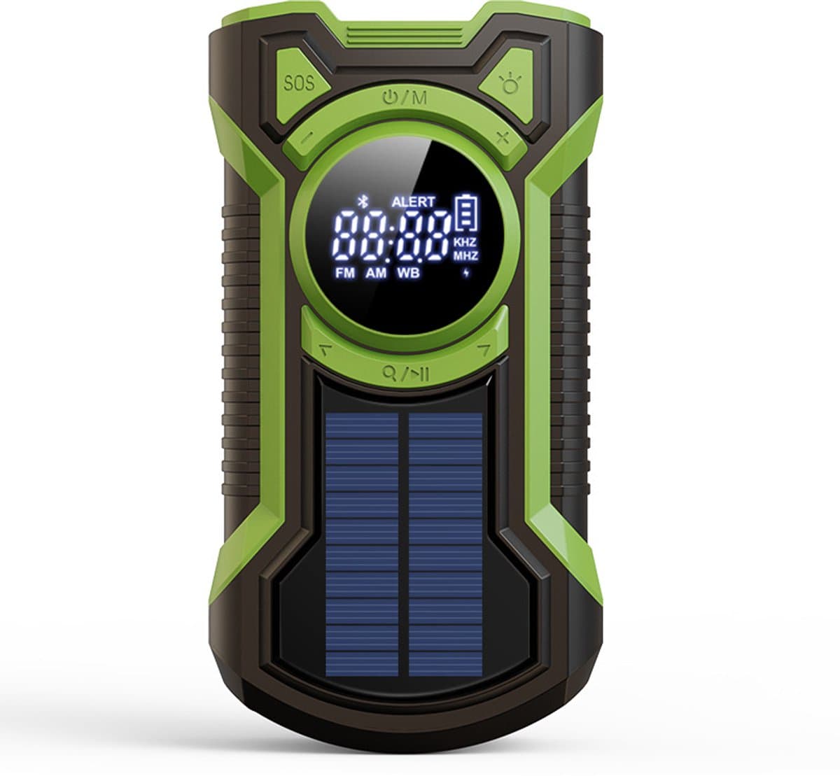 Noodradio Solar Opwindbaar - Opwindbare Noodradio - 5000mAh Powerbank Zonneenergie - Noodradio Opwindbaar En Batterij - Bluetooth 5.3 - Telefoon Oplader - LED Zaklamp - Kleine Draagbare Radio - Noodpakket - Camping - Wandelen - Buitenactiviteiten