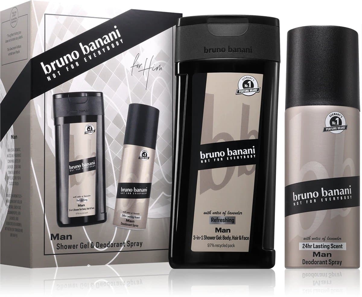 Bruno banani Man -Classic and Masculine 150ml Deodorant spray and 250ml showergel