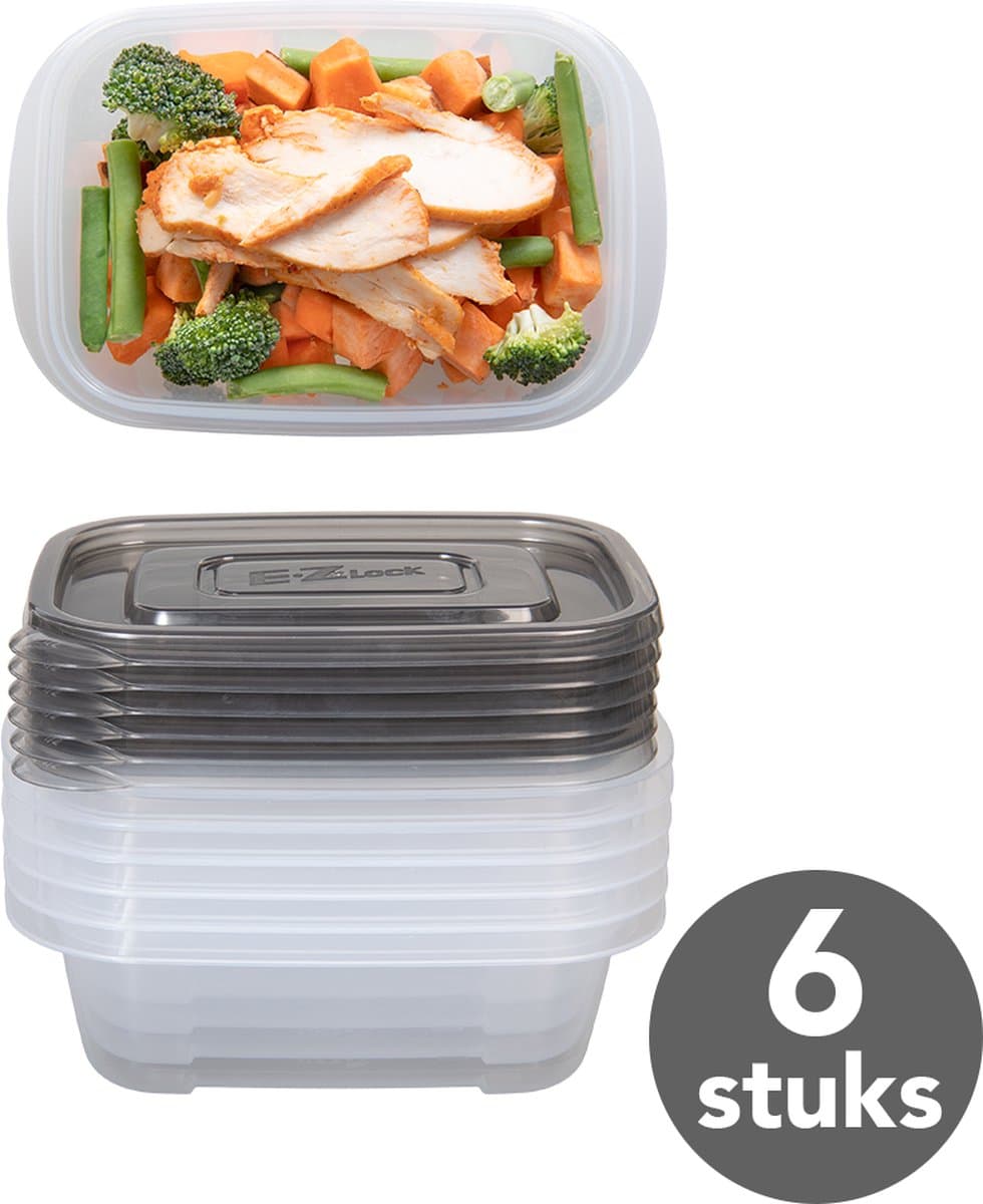 Meal prep Bakjes - Diepvriesbakjes - 520ml - 6 Stuks - BPA vrij - PFAS vrij - Vershoudbakjes set met deksel - Bewaarbakjes - Magnetron bakjes - Diepvriesdozen - Meal prep container - Vershouddoos - Stevig en Herbruikbaar - LocknLock