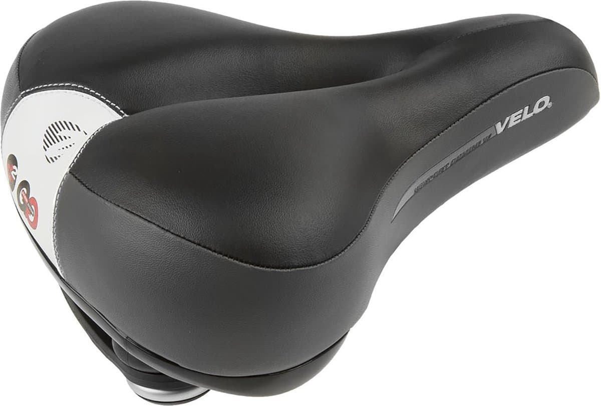 Velo Comfort Fietszadel - Met Drukverlichting & Schokabsorptie - 245 x 212 mm - Ergonomisch E-Bike & Stadsfiets Zadel - Zwart