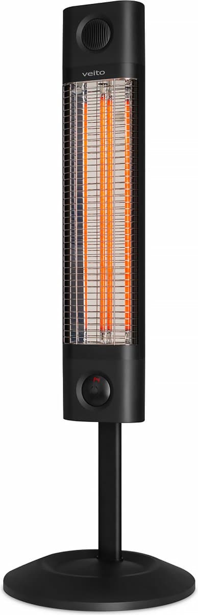 Veito CH1800 RE NOIR - Energiezuinige hoge capaciteit Carbon Infrarood Verwarming - Elektrische Kachel - Heater - Elektrisch - Staand - In hoogte verstelbaar - 3 warmtestanden regelbaar - incl. afstandbediening - 1700W