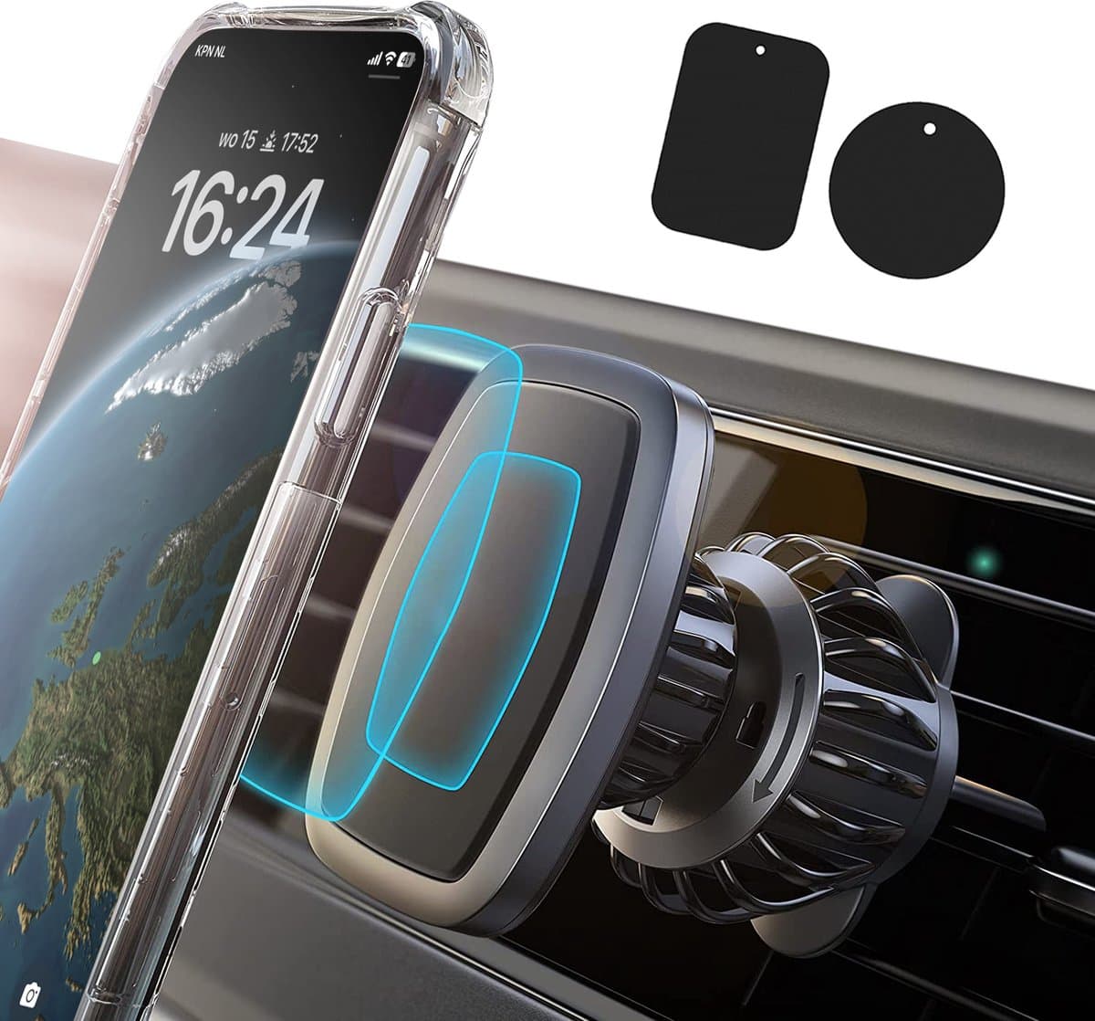 Magnetische Telefoonhouder Auto Ventilatie - Sterke Magneet - Offroad & Drempel Proof - Haakclip Beschermt Ventilatierooster - Mobiel Houder - Autohouder - Auto Accessoires