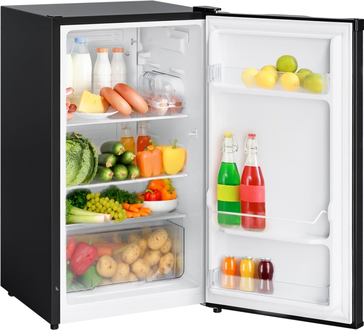 KitchenBrothers Koelkast - 88L - Tafelmodel - IJskast - Frigo - Vrijstaand - Zwart