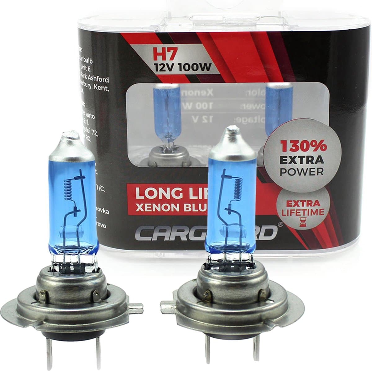 CargUard H7 Autolampen Halogeen - wit licht - 130% extra lichtopbrengst - 100W 12V