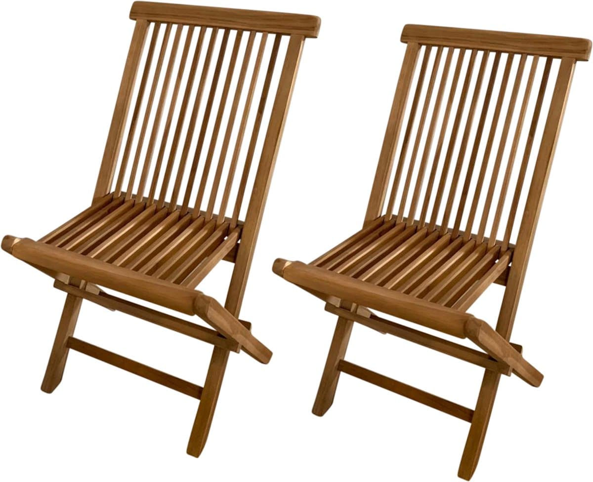 AXI Mina Teak Tuinstoelen – Set van 2 – Opklabare Teakhouten Tuinstoelen voor Buiten – Comfortabele Stoelen – Geschikt voor Tuin en Terras
