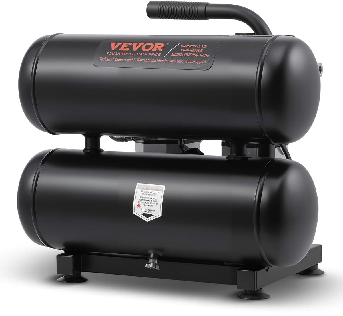 VEVOR Compressor 18l Luchtcompressor 120psi Perslucht 650w Fluistercompressor