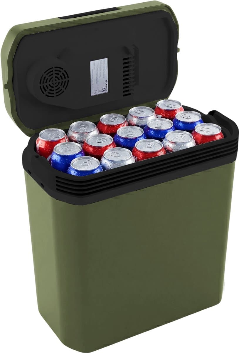 Auronic Koelbox Elektrisch 12V en 230 volt - 20L - Camping Koelkast - Auto - Koelen en Verwarmen - Frigobox - Groen