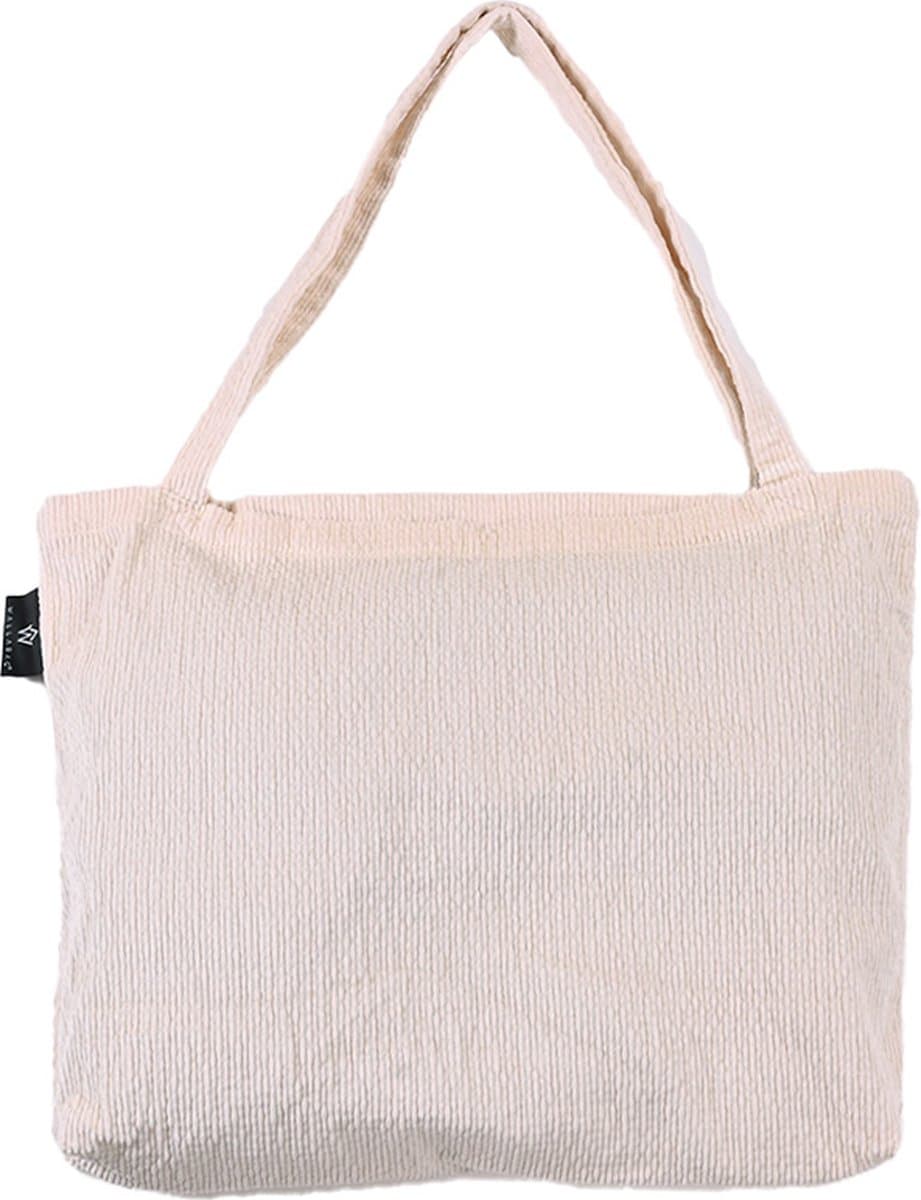 Wallabag - Tote Bag - Luiertas - Shopper - Mom Bag Jacquard Corduroy Off White