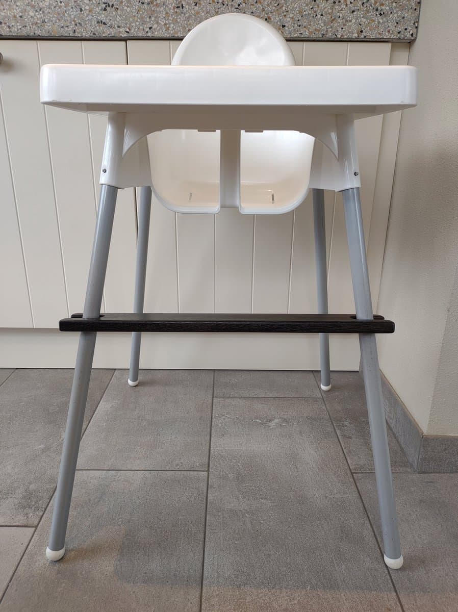 Voetensteun zwart voor IKEA ANTILOP kinderstoel - 100% hergebruikt eikenhout