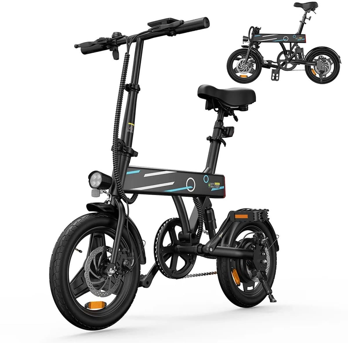 LUMÈ STORE Elektrische Fiets Opvouwbaar – E-bike Volwassenen- Fatbike - Inklapbaar - 36V 7,8Ah - Compact - 14 Inch - 25KM - Zwart