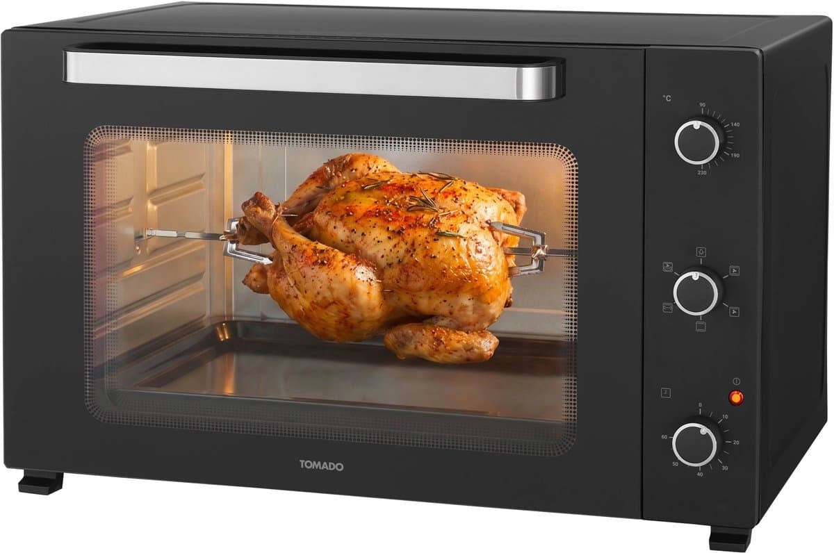 Tomado TEO7501B - Vrijstaande oven - 75 liter - Elektrische oven - Hetelucht - Timer tot 60 minuten - Zwart