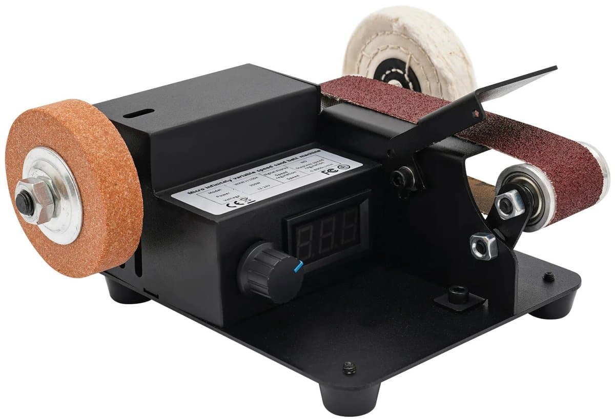 Cellista Mini Bandschuurmachine 350W - Bandslijpmachine - Polijstmachine met LCD Display - Slijpmachine 0-10000 RPM - Compact en Krachtig Gereedschap