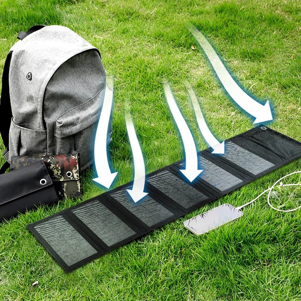 Zonnepaneel Opvouwbaar - Draagbare Zonnepaneel - 60W - Zonnepaneel Oplader - USB - Telefoon - Powerbank - Kamperen - Reizen - Wandelen