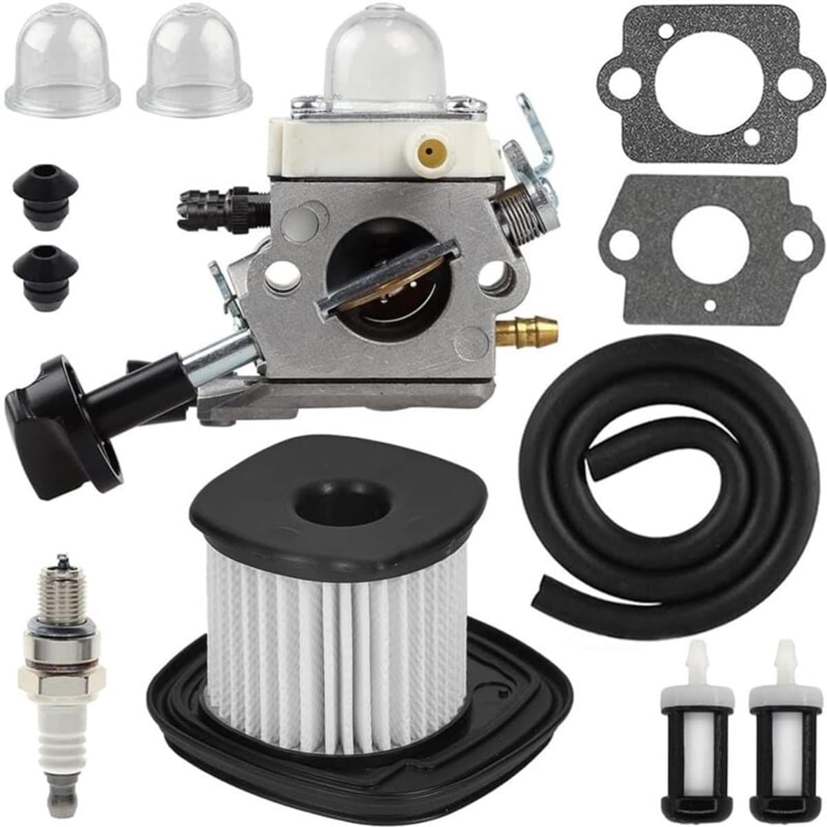 Geschikt voor BG86 Carburateur voor Stihl BG86C Bladblazer Motor, 4241 120 0623, 4241 120 0616, met HD2 Luchtfilter + Bougie + Brandstofleiding + Brandstoffilter