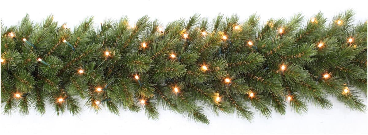 Triumph Tree Forest Frosted Guirlande met LED Verlichting - Kerstversiering met 72 Warm Witte LED Lampjes - Kerstslingers met Frosted Naaldjes - Kerstguirlande voor Binnen - L180 x D33 cm - Groen